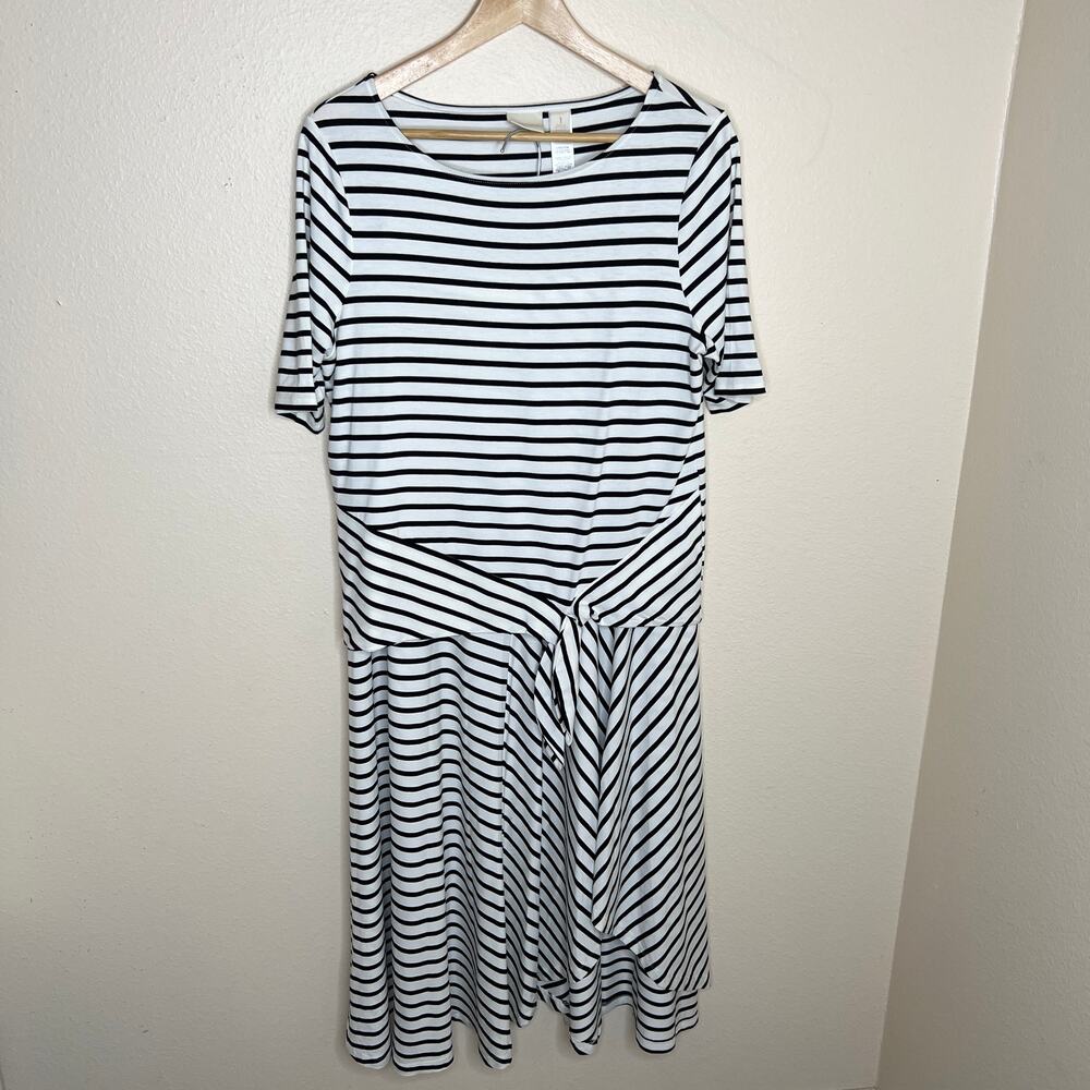 Chico's Black White Stripe Rayon Top Skirt 1 (8)